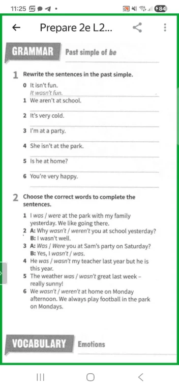 1 Rewrite the sentences in the past simple.
