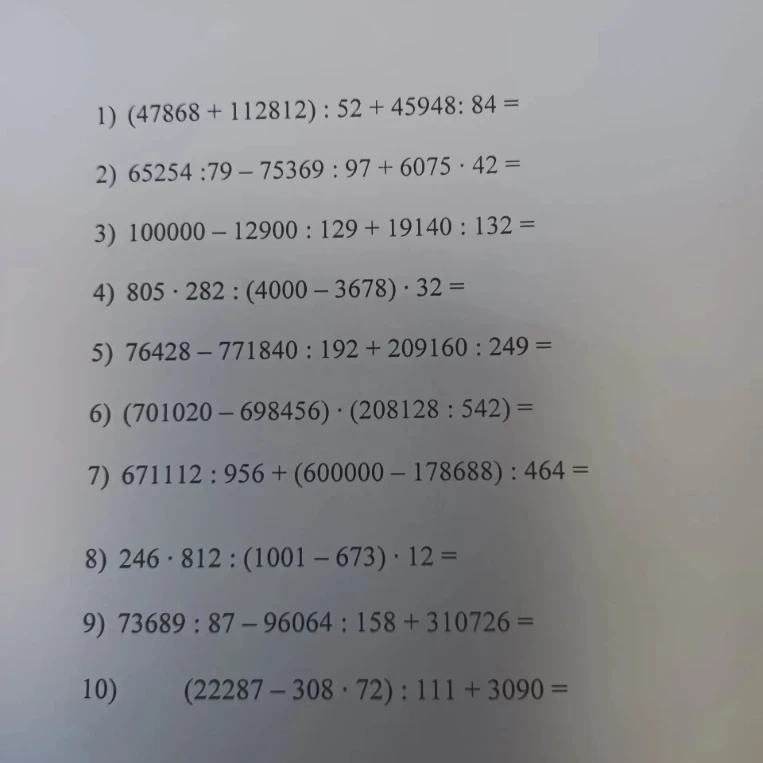(47868 + 112812) : 52 + 45948 : 84 =