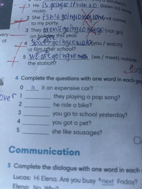 Complete the questions with one word in each gap