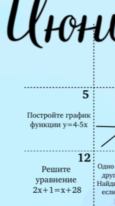 Постройте график функции y=4-5x. Решите уравнение 2x+1=x+28
