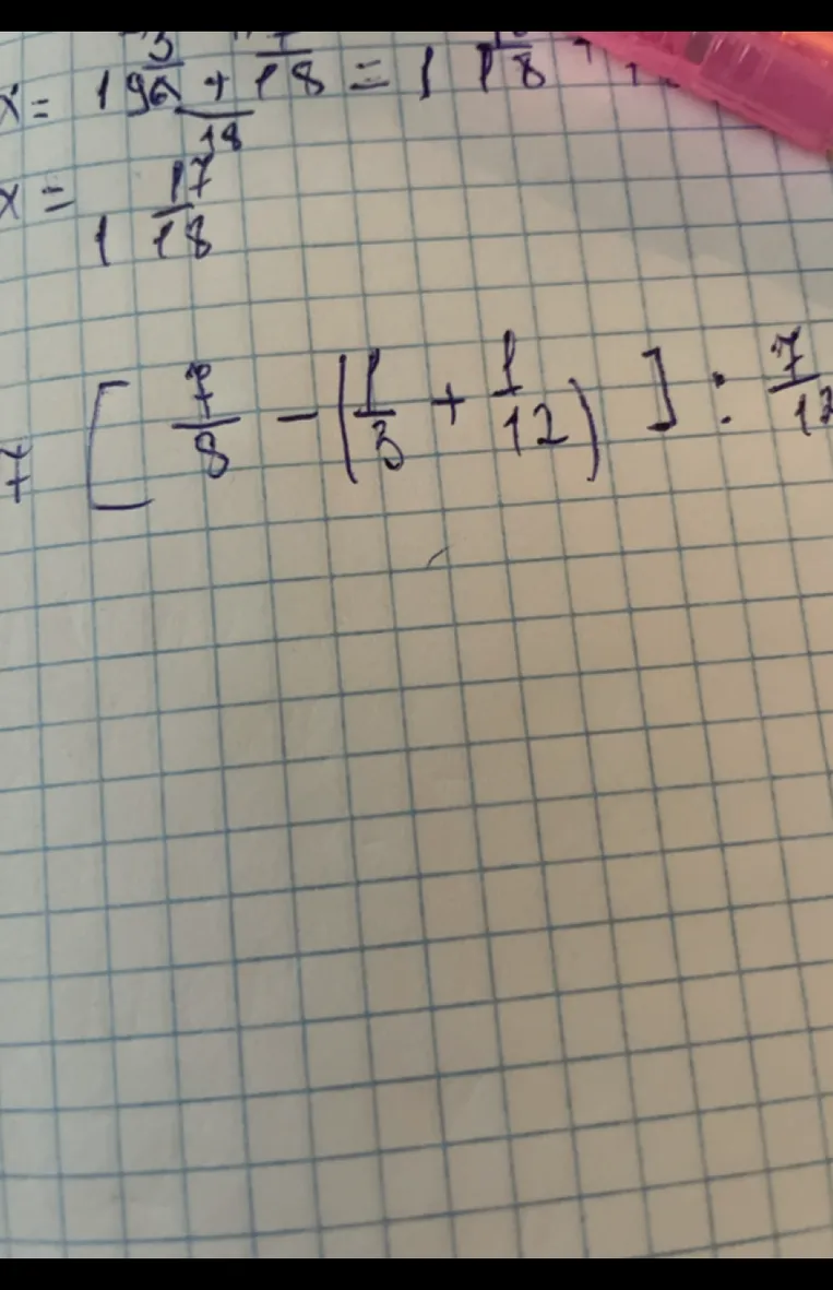 [7/8 - (1/3 + 1/12)] : 7/12