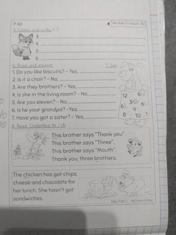 6. Read and answer. 1. Do you like biscuits? – Yes, ...