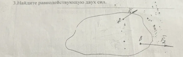 3.Найдите равнодействующую двух сил.