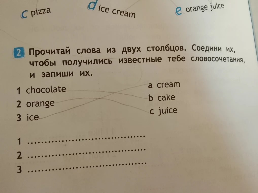 Прочитай слова из двух столбцов. Соедини их, чтобы получились известные тебе словосочетания, и запиши их.