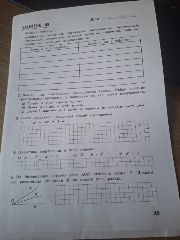Заполни таблицу. поражён..ый, малохожен..ый, неожидан..ый, домоткан..ый, выткан..ый, жарен..ый, орлин..ый, оловян..ый, ранен..ый, поранен..ый, несеян..ый, исрасходован..ый