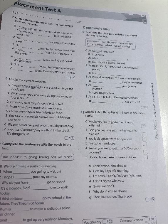 Complete the sentences with the Past Simple form of the verbs.