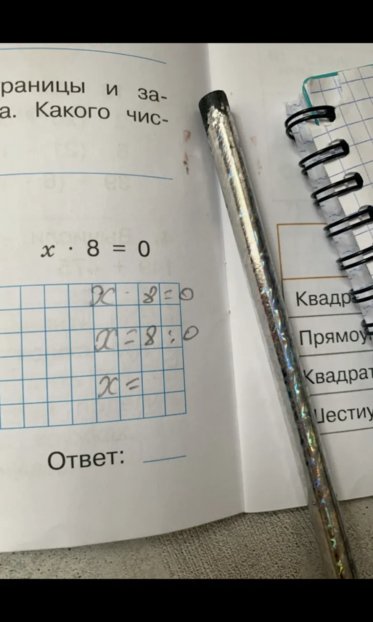 x · 8 = 0