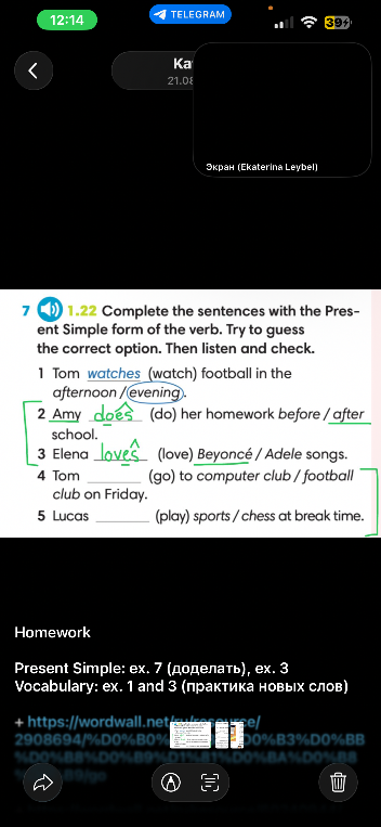Complete the sentences with the Present Simple form of the verb. Try to guess the correct option. Then listen and check.