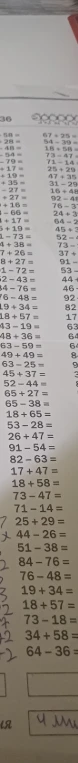 67 + 25 =