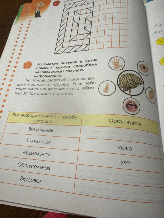 Рассмотри рисунок и устно объясни, какими способами человек может получать информацию.