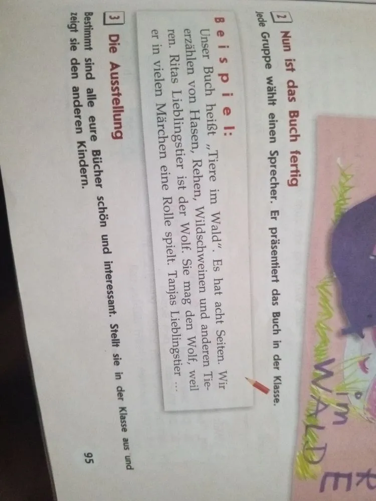Nun ist das Buch fertig. Jede Gruppe wählt einen Sprecher. Er präsentiert das Buch in der Klasse.