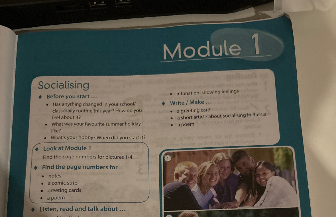 Module 1 Socialising. Before you start...