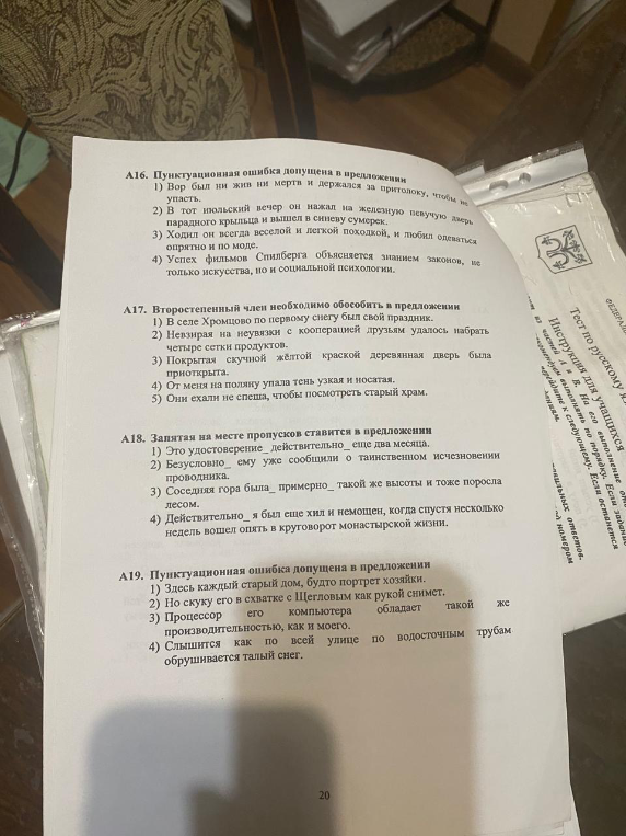 А16. Пунктуационная ошибка допущена в предложении