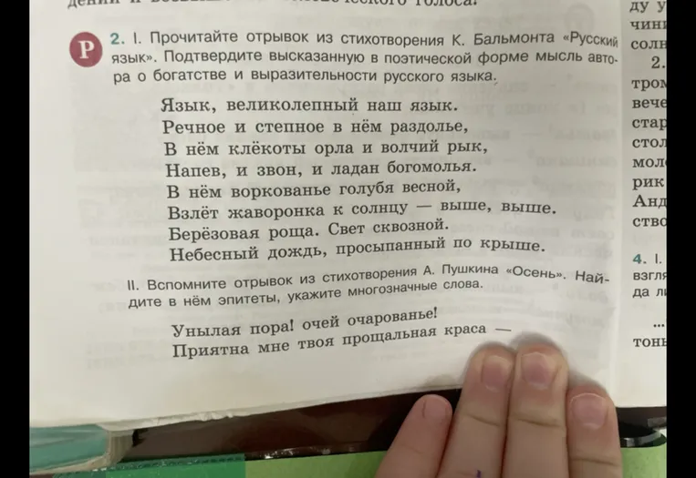 Прочитайте отрывок из стихотворения К. Бальмонта «Русский язык». Подтвердите высказанную в поэтической форме мысль автора о богатстве и выразительности русского языка.