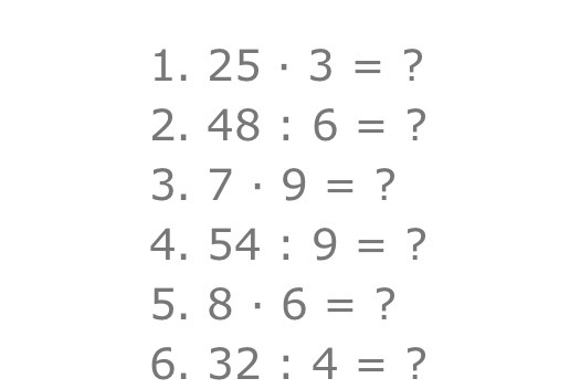 1. 25 · 3 = ?