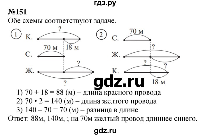 ГДЗ по математике 3 класс Истомина   часть 1 - 151, Решебник 2023