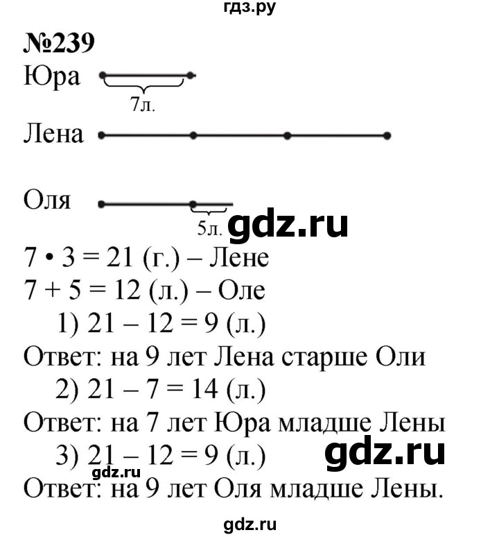 ГДЗ по математике 3 класс Истомина   часть 1 - 239, Решебник 2023