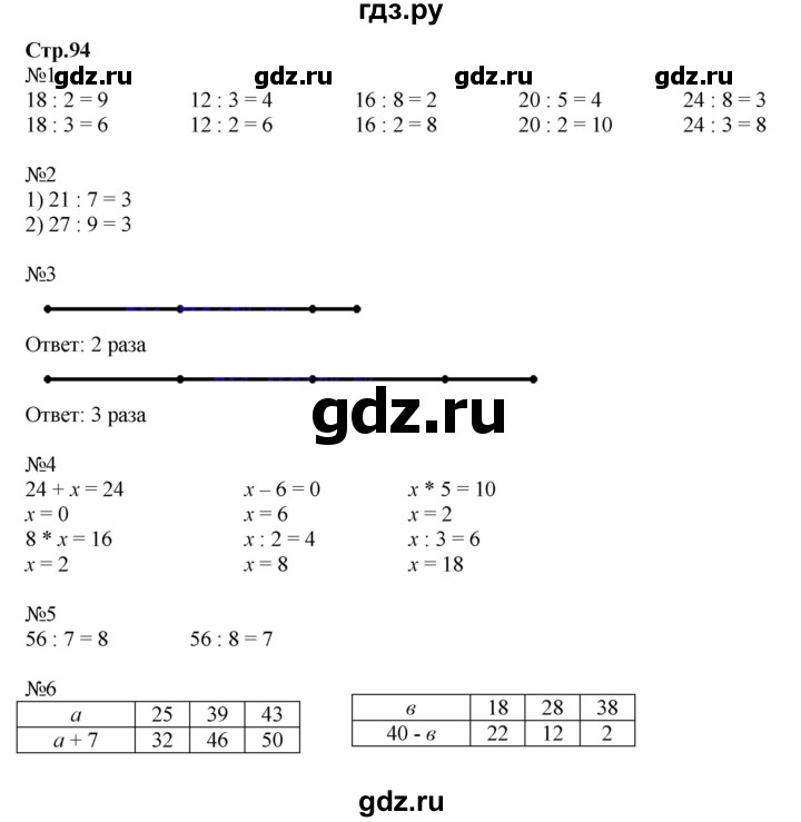 ГДЗ по математике 2 класс  Моро   часть 2. страница - 94, Решебник №1