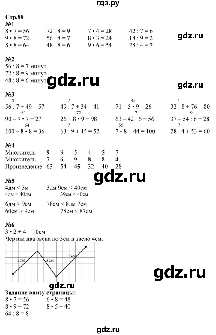 ГДЗ по математике 2 класс  Моро   часть 2. страница - 88, Решебник к учебнику 2023