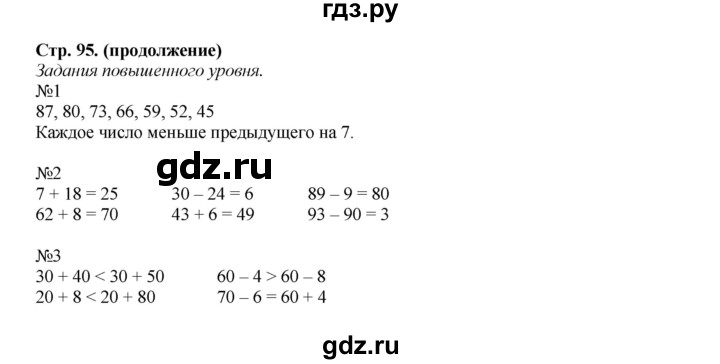 ГДЗ по математике 2 класс Моро часть 1 - ответ страница 95, Решебник №1 к учебнику 2016
