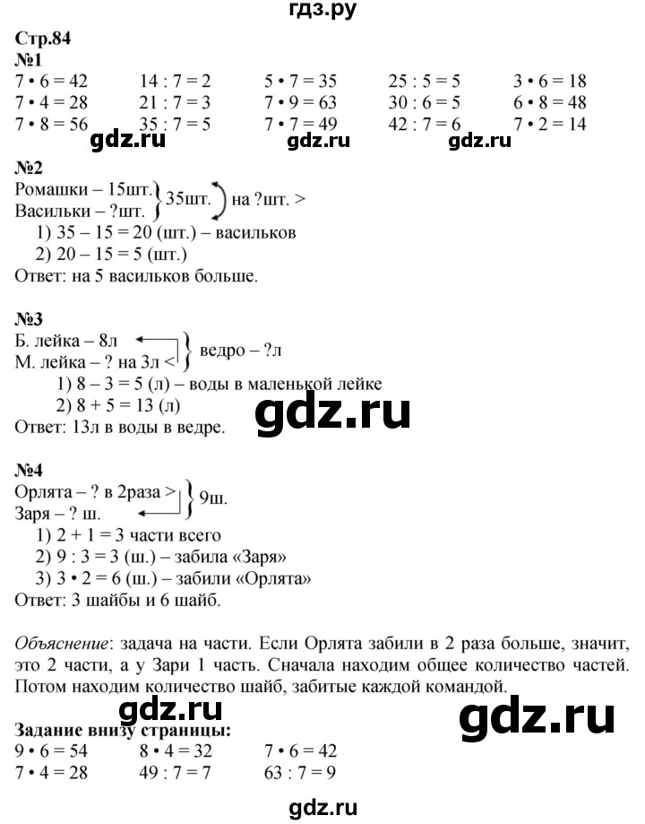 ГДЗ по математике 2 класс Моро часть 2 - ответ страница 84, Решебник 2025