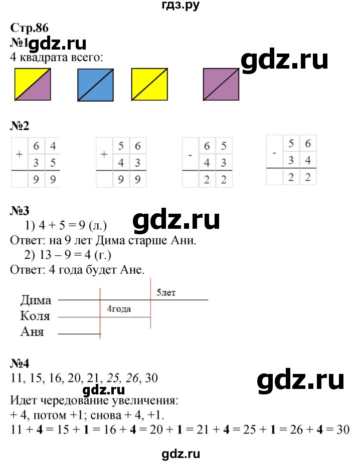 ГДЗ по математике 2 класс Моро часть 2 - ответ страница 86, Решебник 2025