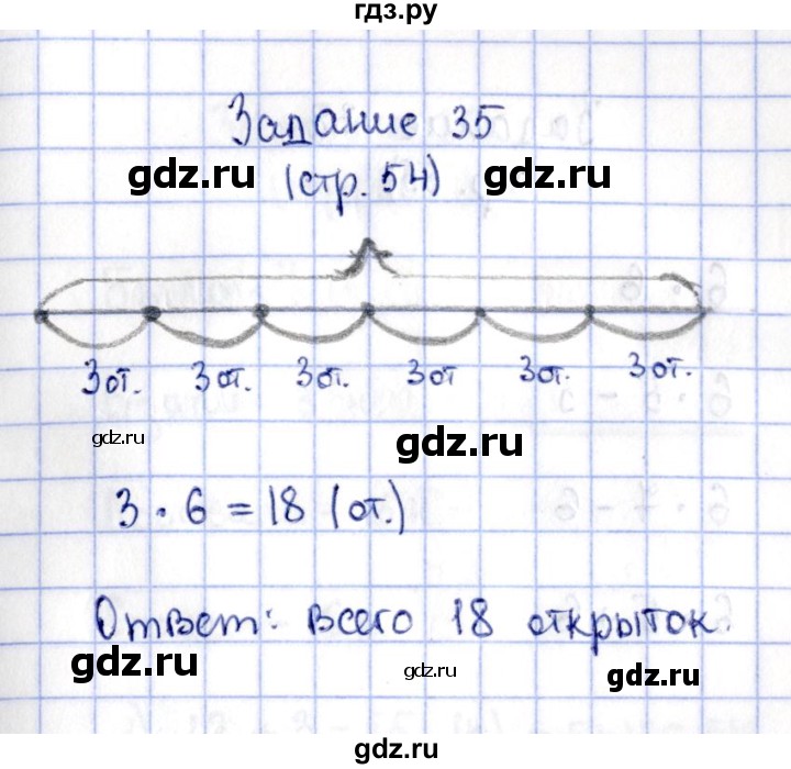 ГДЗ по математике 2 класс Моро рабочая тетрадь  часть 2. страница - 54, Решебник №4 2016