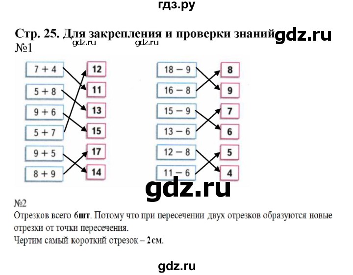 ГДЗ по математике 2 класс Моро рабочая тетрадь  часть №1 страница - 25, Решебник к тетради 2023