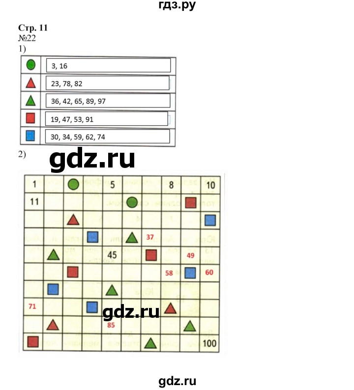 ГДЗ по математике 2 класс Моро рабочая тетрадь  часть 1. страница - 11, Решебник №1 2016