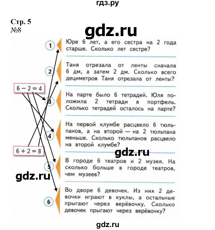 ГДЗ по математике 2 класс Моро рабочая тетрадь  часть 1. страница - 5, Решебник №1 2016