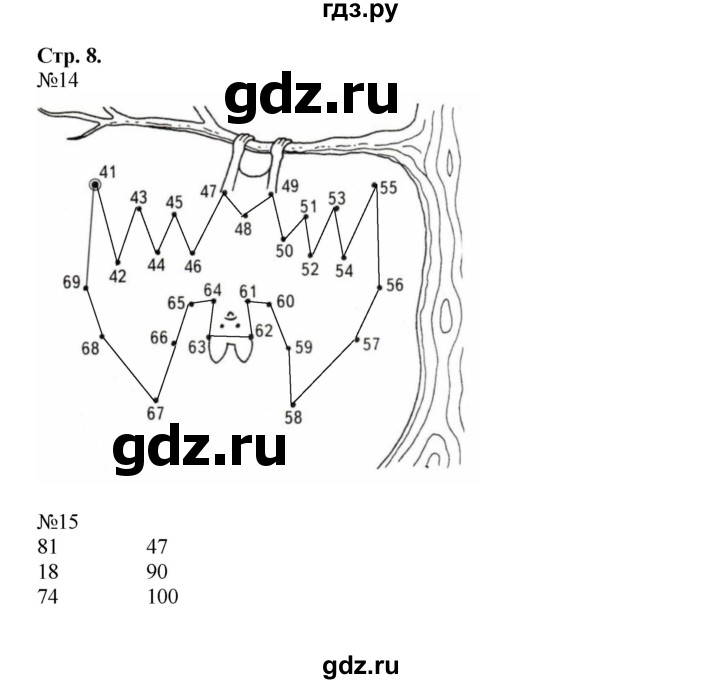 ГДЗ по математике 2 класс Моро рабочая тетрадь  часть 1. страница - 8, Решебник №1 2016