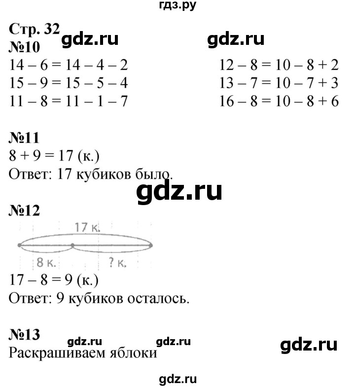 ГДЗ по математике 2 класс Моро рабочая тетрадь  часть 1. страница - 32, Решебник 2023