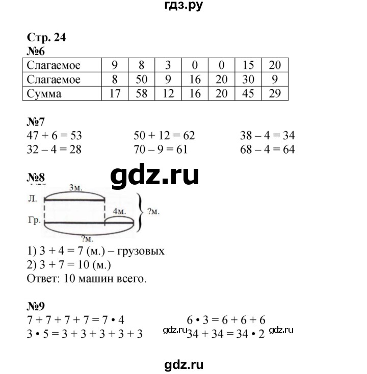 ГДЗ по математике 2 класс Моро рабочая тетрадь  часть 2. страница - 24, Решебник 2023