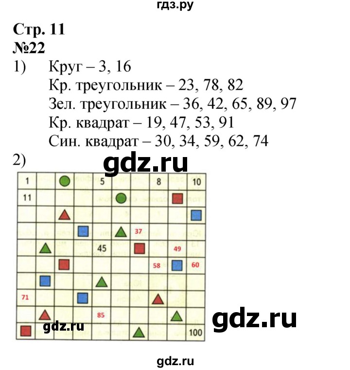 ГДЗ по математике 2 класс Моро рабочая тетрадь  часть 1. страница - 11, Решебник 2025