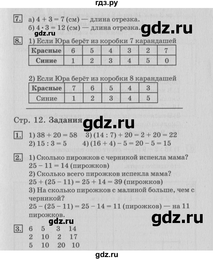 ГДЗ по математике 3 класс  Дорофеев   часть 1. страница - 12, Решебник №2 к учебнику 2015