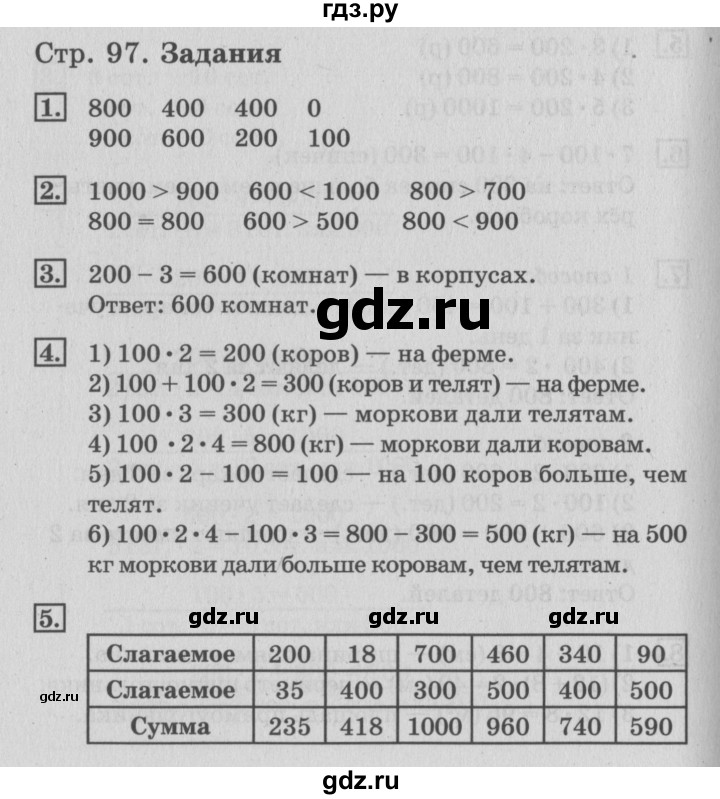 ГДЗ по математике 3 класс  Дорофеев   часть 2. страница - 97, Решебник №2 к учебнику 2015