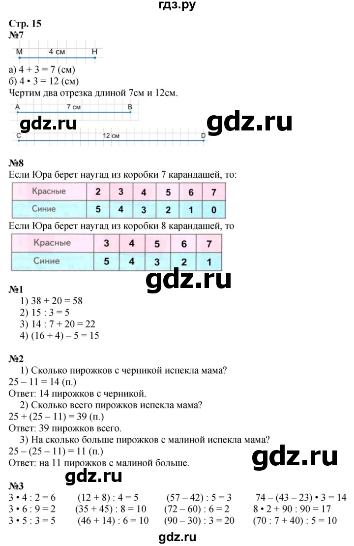 ГДЗ по математике 3 класс  Дорофеев   часть 1. страница - 15, Решебник №1 к учебнику 2020