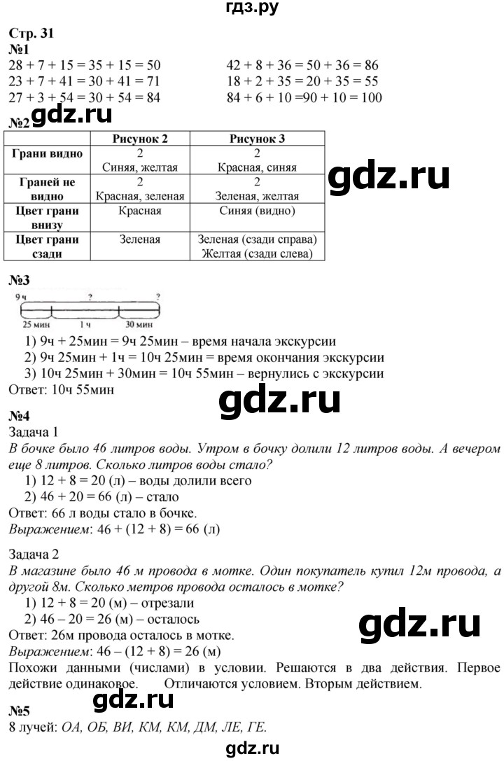 ГДЗ по математике 3 класс  Дорофеев   часть 1. страница - 31, Решебник №1 к учебнику 2020