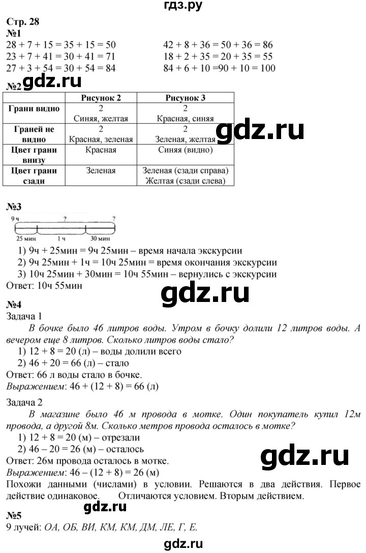 ГДЗ по математике 3 класс  Дорофеев   часть 1. страница - 28, Решебник 2024