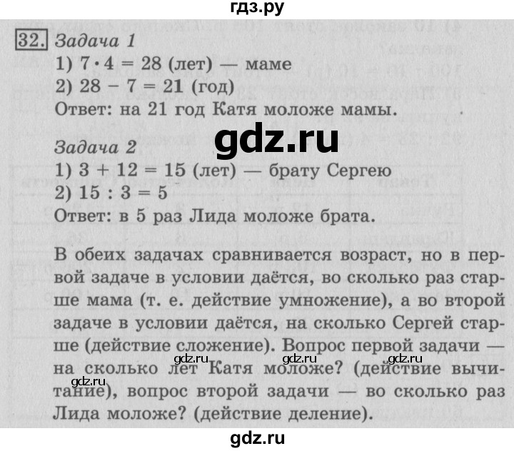 ГДЗ по математике 3 класс  Рудницкая   часть 2 / деление с остатком - 32, Решебник №3