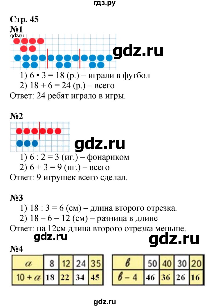ГДЗ по математике 3 класс Моро часть 1 - ответ страница 45, Решебник №1 2015 