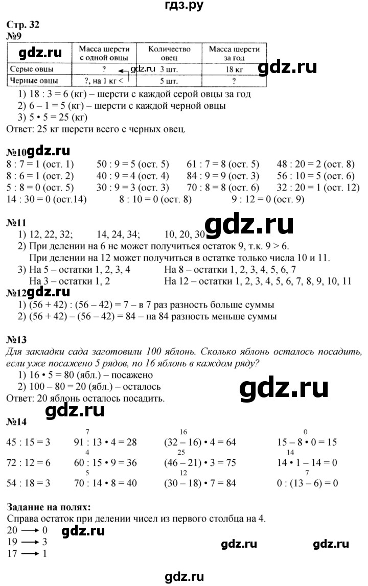 ГДЗ по математике 3 класс Моро часть 2 - ответ страница 32, Решебник 2026