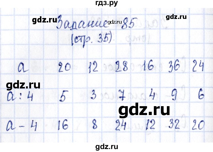 ГДЗ по математике 3 класс Моро рабочая тетрадь  часть 1. страница - 35, Решебник №4 к тетради 2016