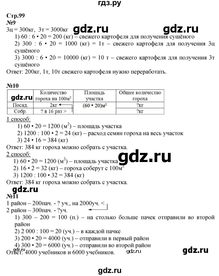 ГДЗ. Номера 1, 10, 11, 12 - Страница 99 — Математика 4 класс Моро часть 2, Решебник 2015 №1