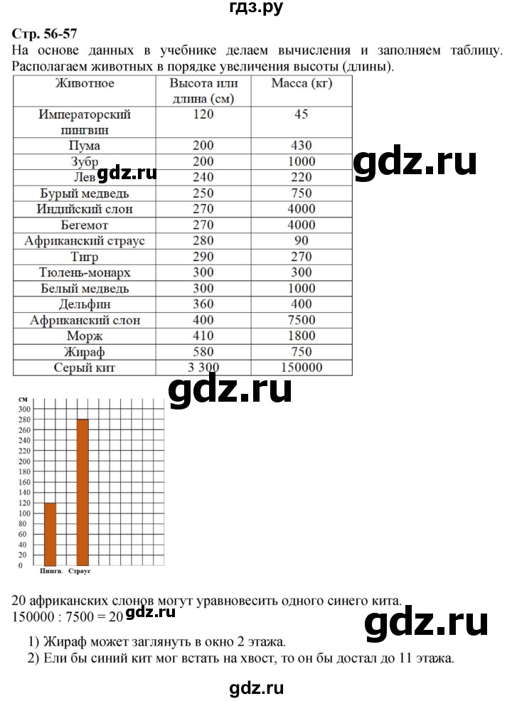 ГДЗ по математике 4 класс  Моро   часть 1. страница - 56, Решебник 2025