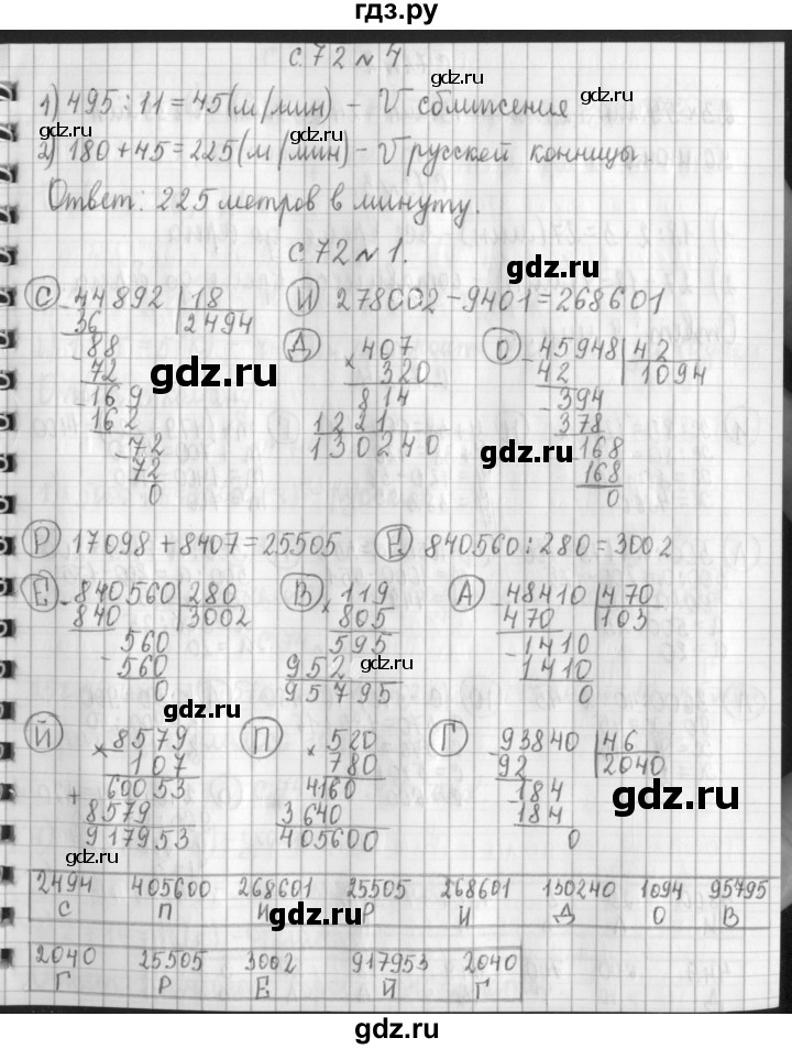 ГДЗ по математике 4 класс  Демидова   часть 3. страница - 72, Решебник к учебнику 2017