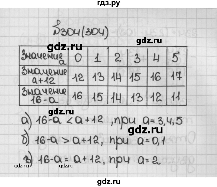 ГДЗ по математике 5 класс  Виленкин   учебник 2015. упражнение - 304 (304), Решебник №1