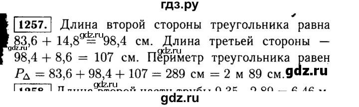 ГДЗ по математике 5 класс  Виленкин   учебник 2015. упражнение - 1257 (407), Решебник №2