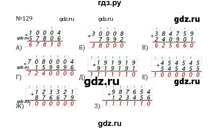 ГДЗ по математике 5 класс  Никольский  Базовый уровень глава 1 - 1.129 (129), Решебник к учебнику 2022