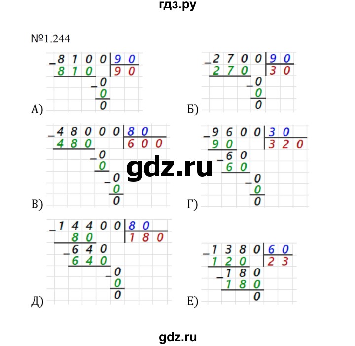 ГДЗ по математике 5 класс  Никольский  Базовый уровень глава 1 - 1.244 (244), Решебник к учебнику 2023